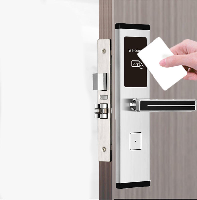 Smart hotel door lock system RFID sensor card lock, stainless steel door lock, including free management software