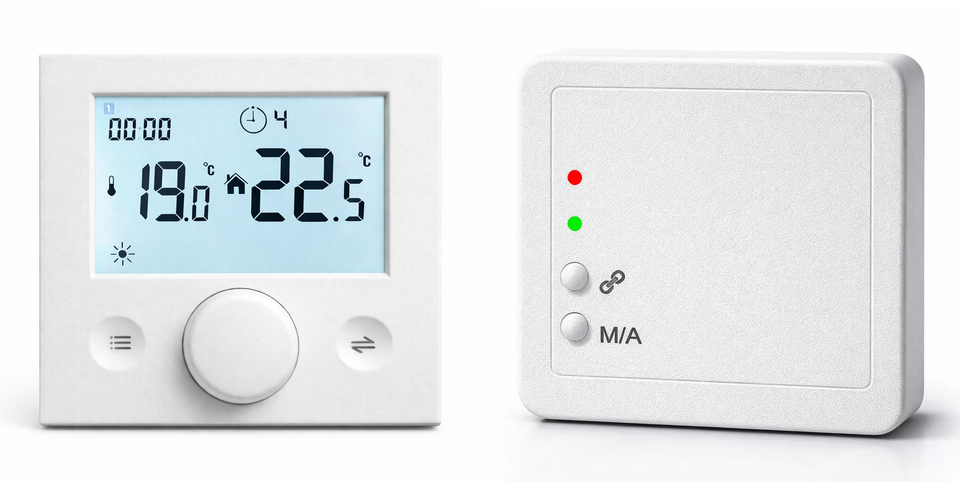 Modern wall-mounted programmable radio frequency thermostat for gas boiler water heaters, hotel use