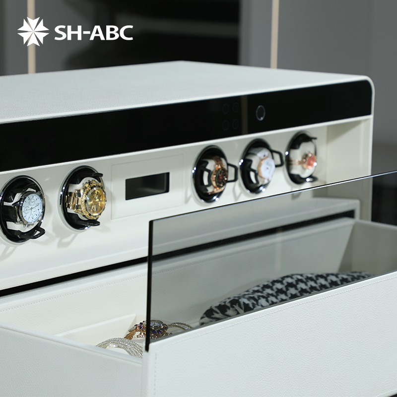 SH-ABC smart watch winding device storage box 6-digit watch meter converter, fingerprint lock, jewelry drawer, home storage.