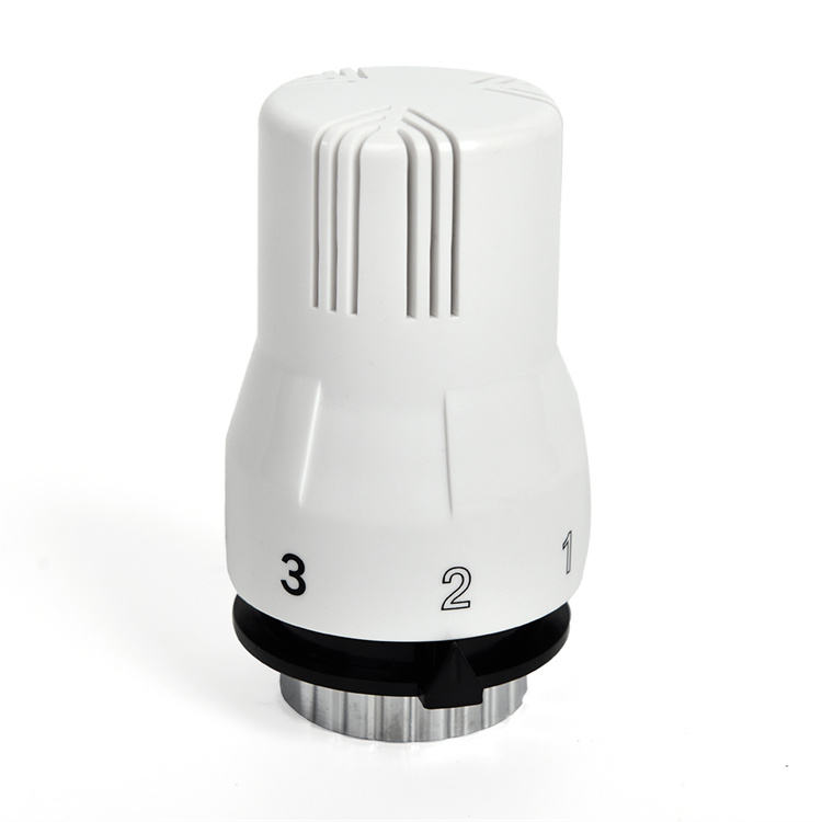 OEM custom white ABS thermostatic radiator temperature control valve head, bathroom and home office central heating temperature control, modern design