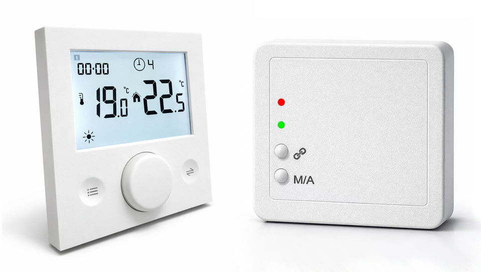 Modern wall-mounted programmable radio frequency thermostat for gas boiler water heaters, hotel use