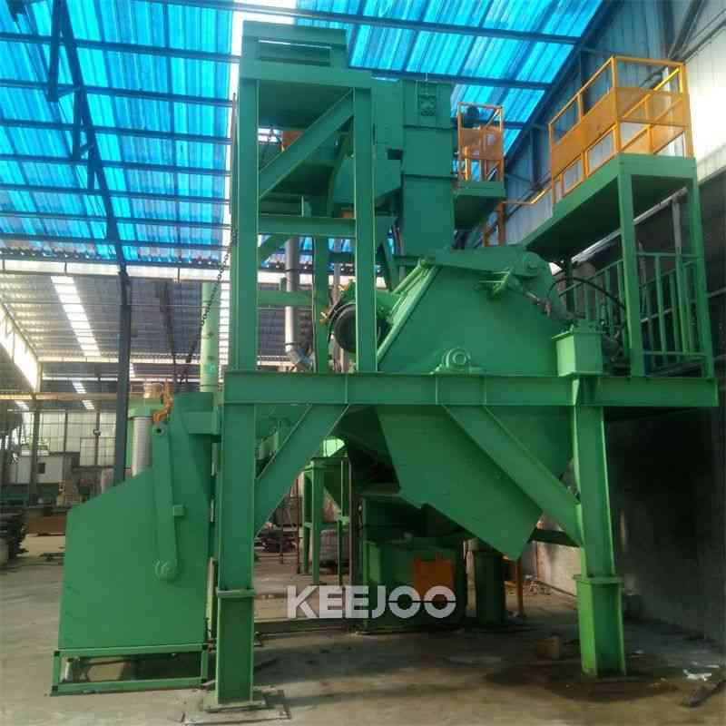 Tilt drum shot blasting machine