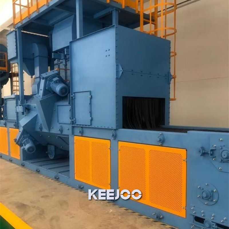 Mesh belt through shot blasting machine