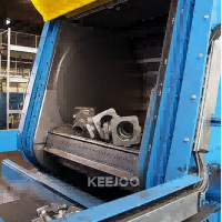 How does the crawler shot blasting machine control the shot blasting depth?